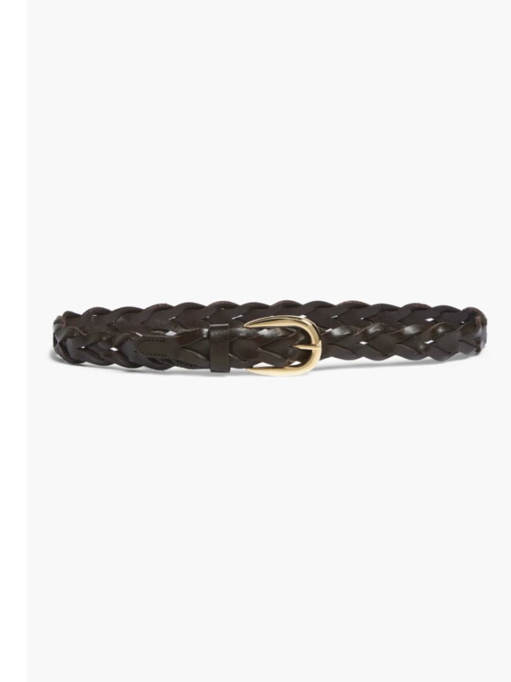 NWT Madewell Braided Leather Belt   X-Small/Small, DARK CAROB